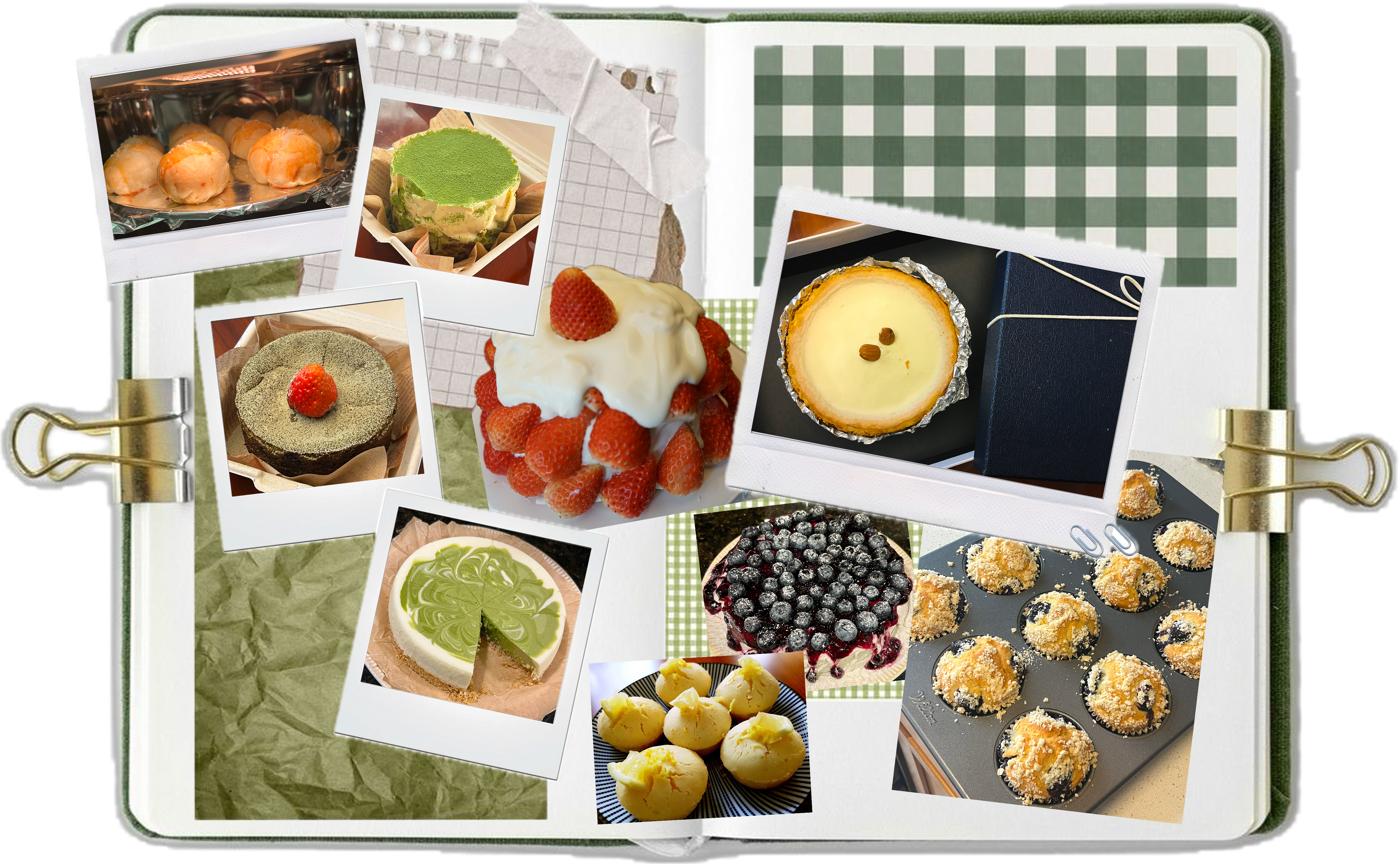 Bakery notebook collage background