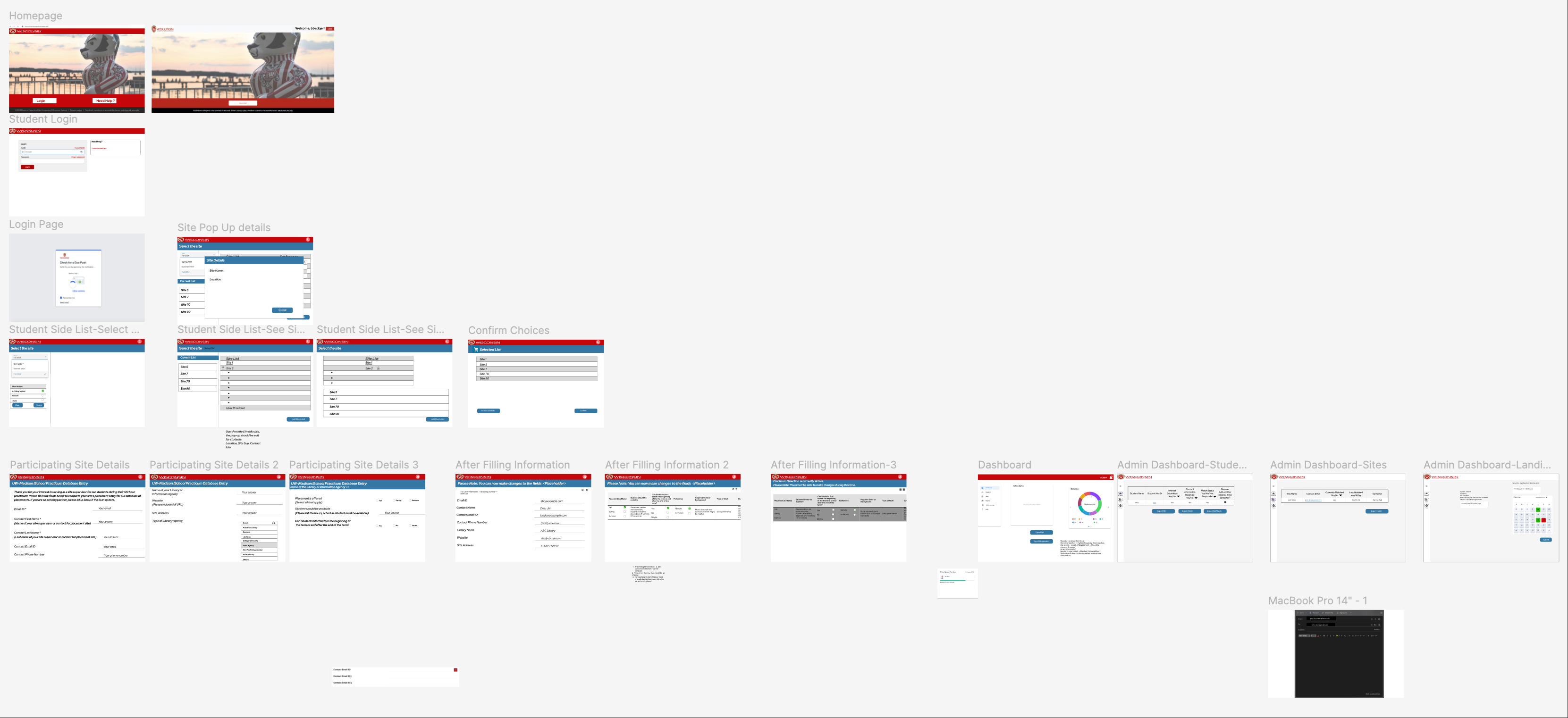 MAPWA full Figma design overview showing all pages