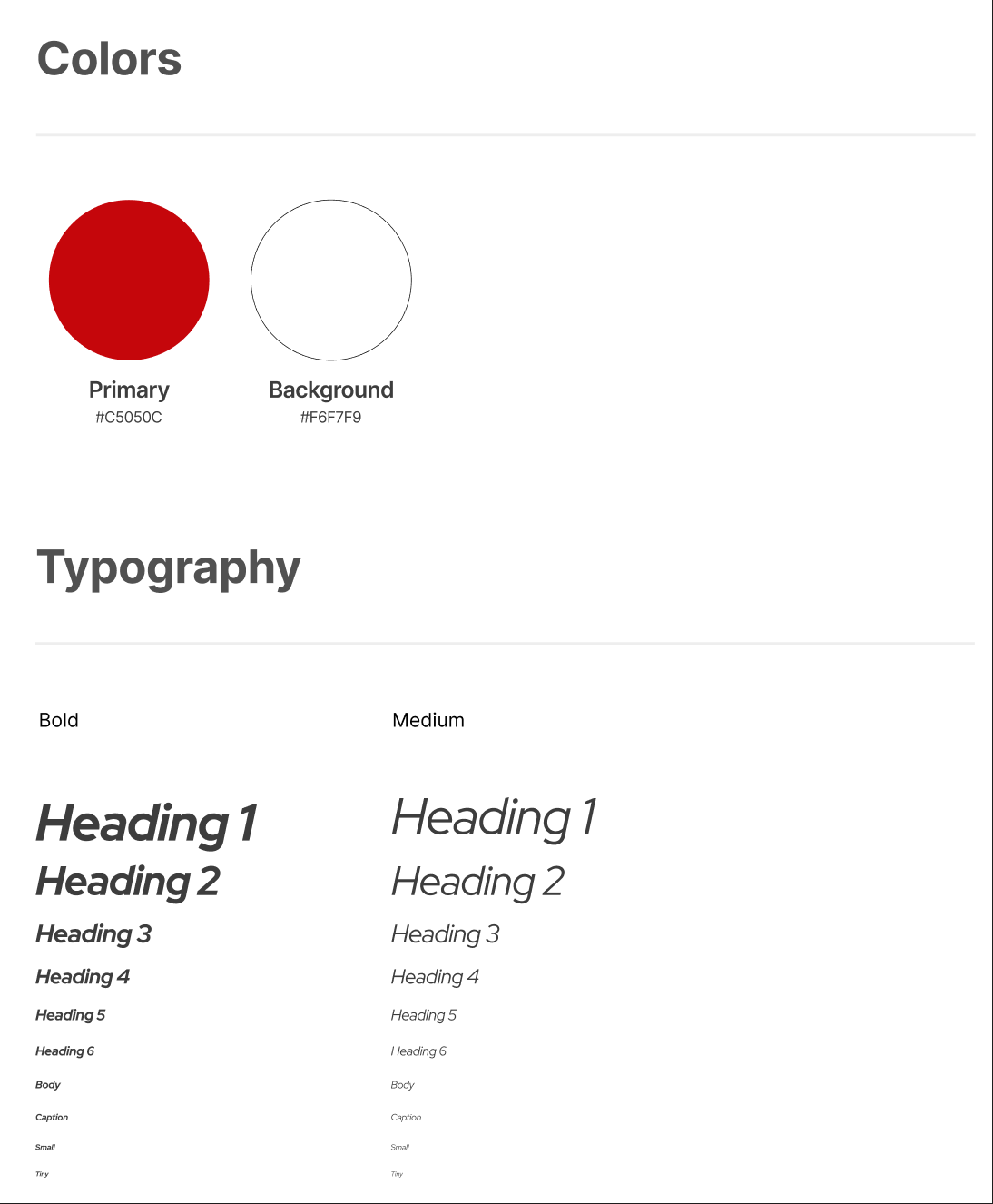 MAPWA design system colors and typography