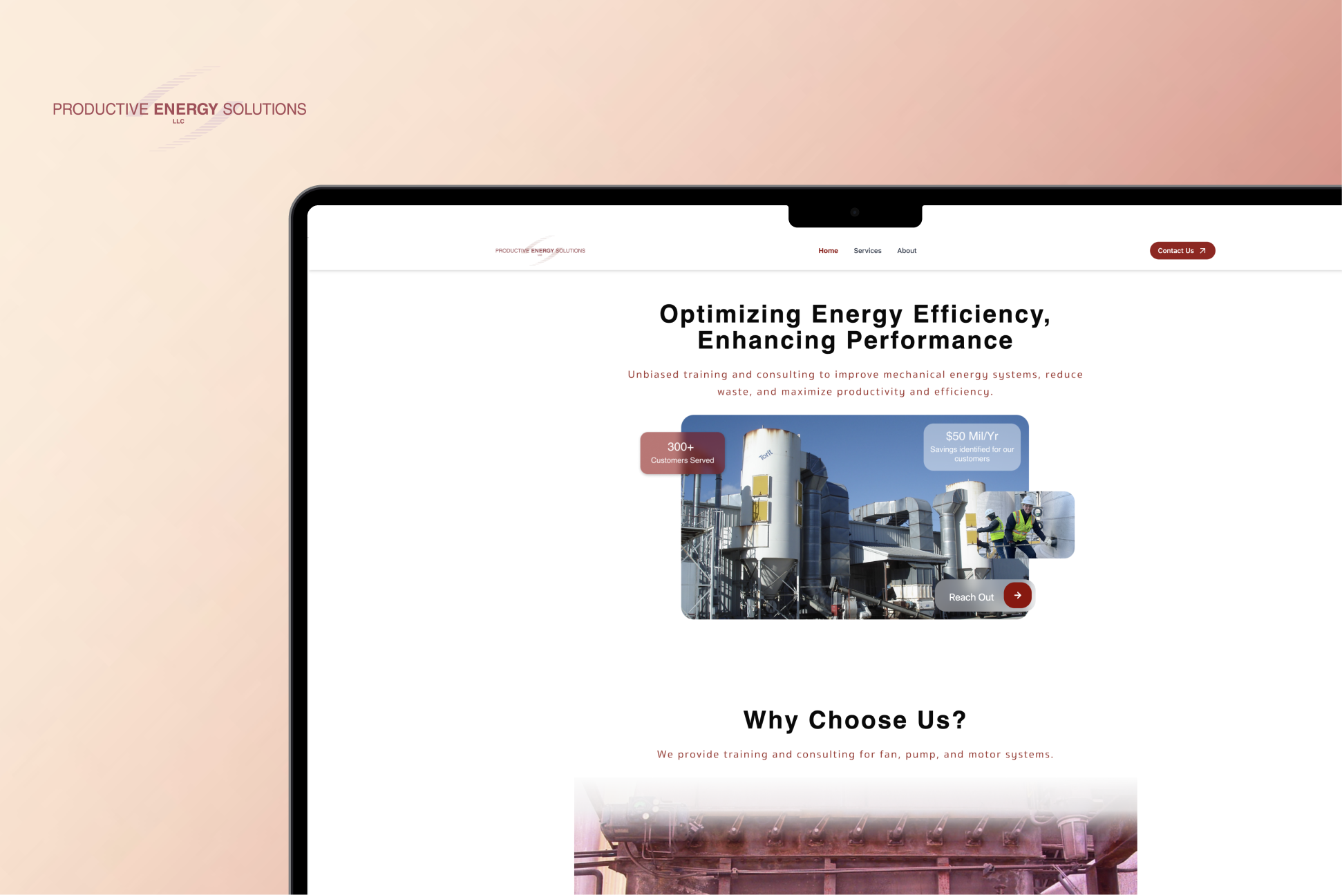 Productive Energy Solutions website overview