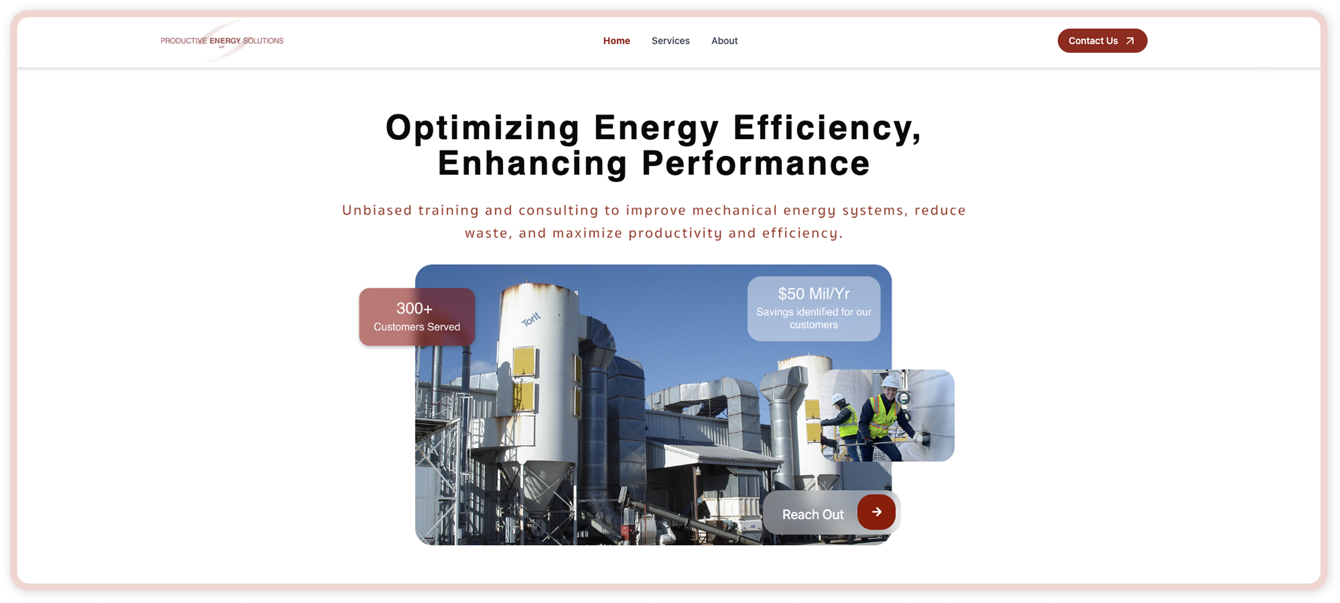 Productive Energy Solutions website design